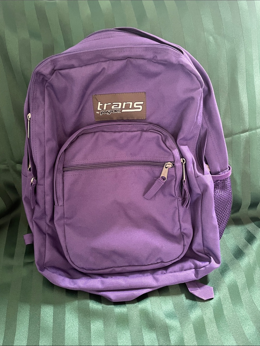Jansport Purple Trans Backpack - lots of pockets
